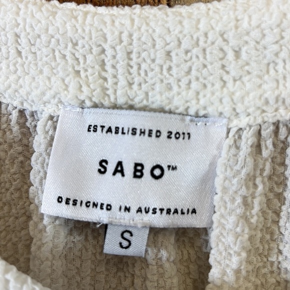 Sabo Romper Elasa Womens Small White Button Short Sleeve Textured Crinkle Swim - Picture 6 of 16